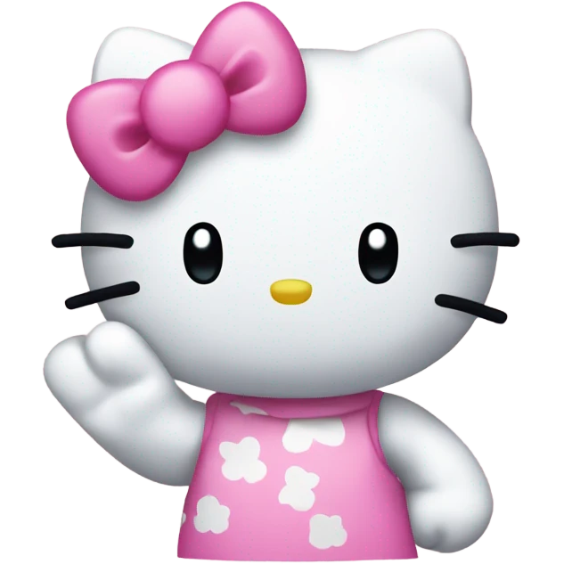 Hello kitty waving hello  emoji