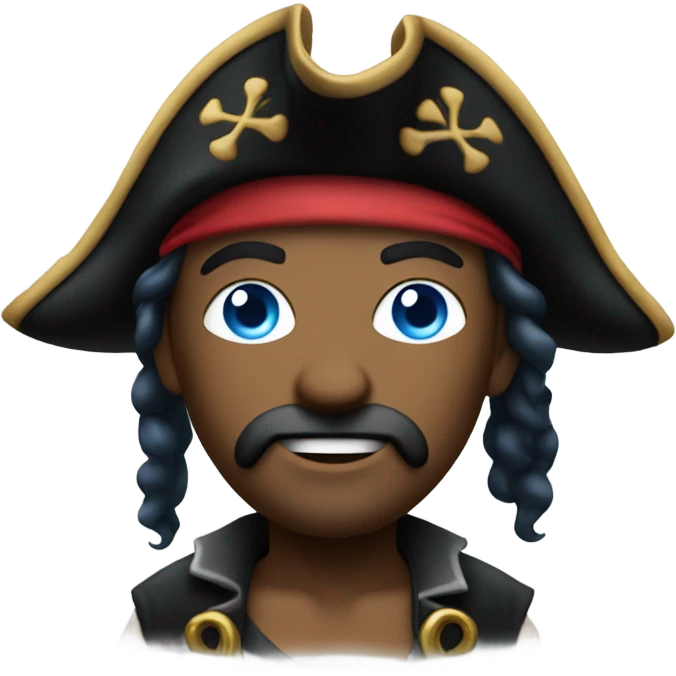 A pirate peg leg blue eyes emoji