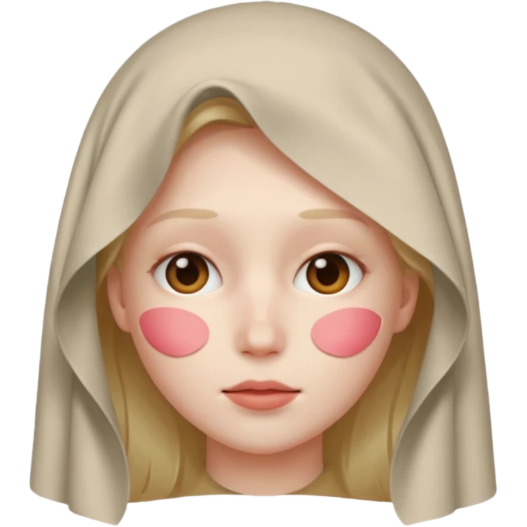 Creepy blushing covering face emoji