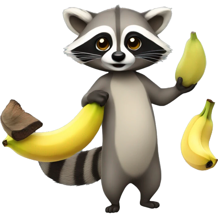 Raccoon with banana emoji