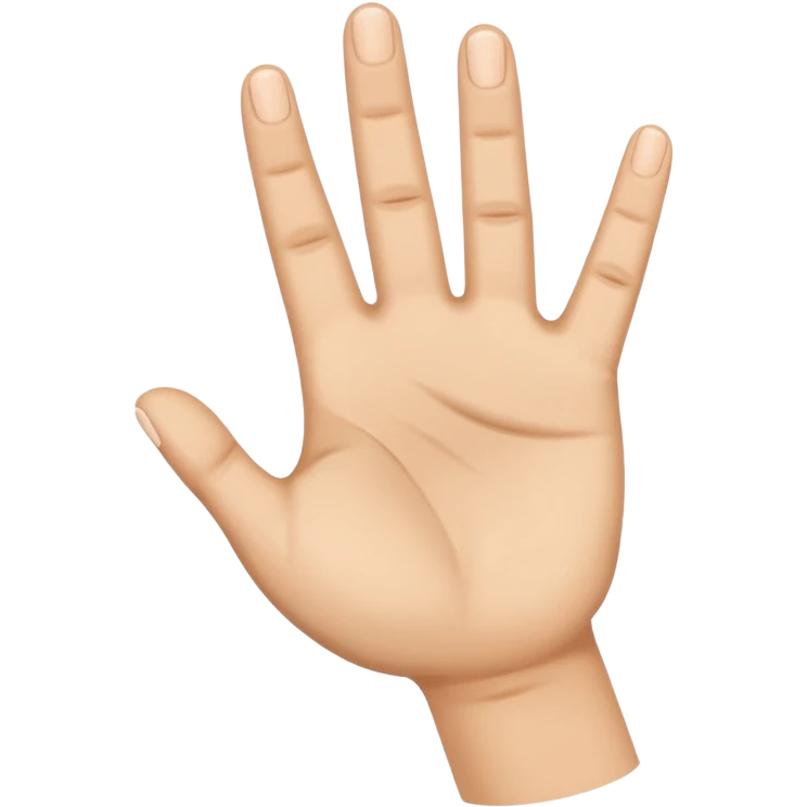 hand emoji, 4 fingers up, thumb folded to palm emoji