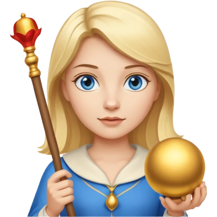 Blonde blue eyes Wonder Woman holding bell and baton  emoji