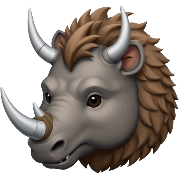 woolly rhino with huge horn emoji