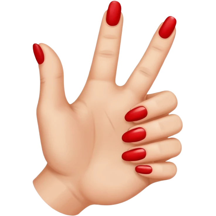 Hand with only the thumb nail painted red emoji