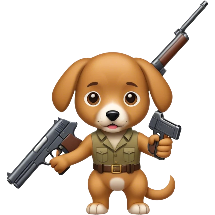 Dog with gun  emoji