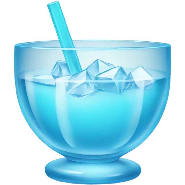 Light blue drink with ice in cristal cup emoji