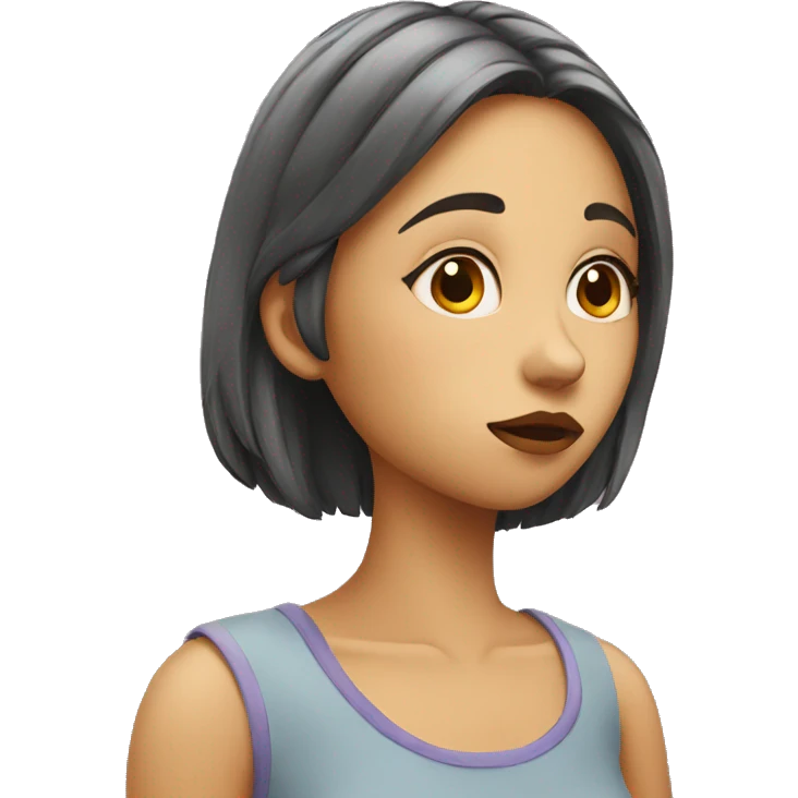 girl deep in thought emoji