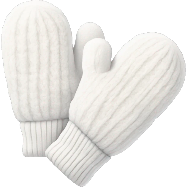 pair of white cozy mittens  emoji