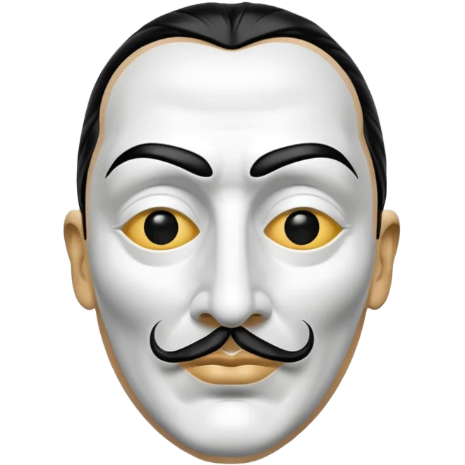 Money Heist, Dali mask (black-white), realistic emoji
