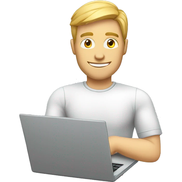 white male cybersportsman with laptop emoji