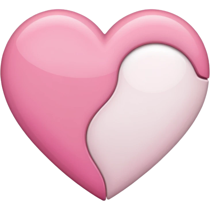 Coração metade rosa e metade branco emoji emoji
