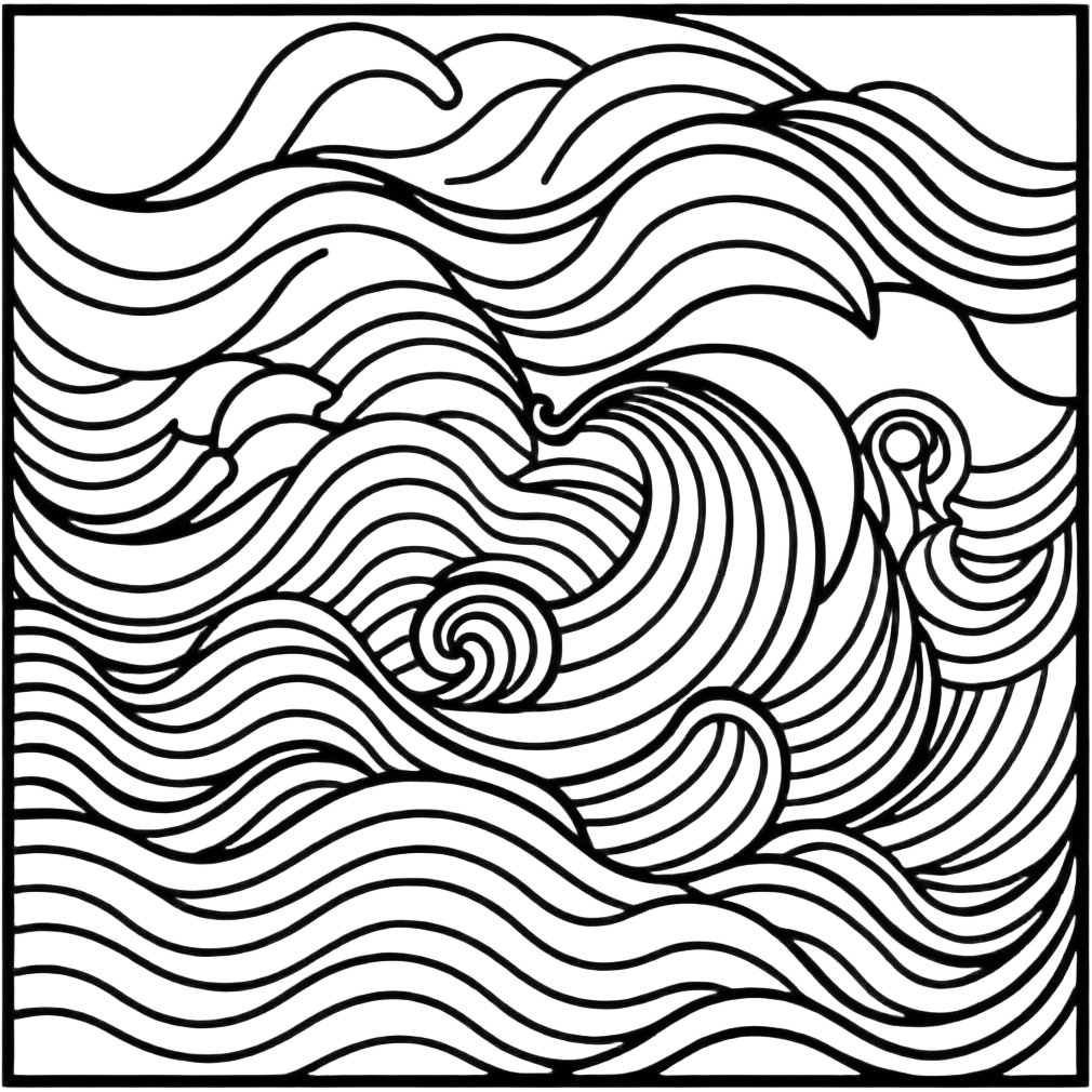 Stylized wave with Ukrainian pattern emoji