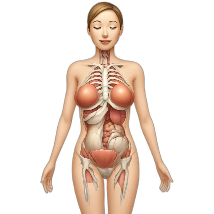 Art of woman's body scheme anatomy emoji