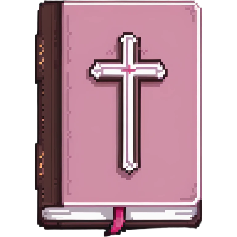 pink closed Bible book with cross emoji