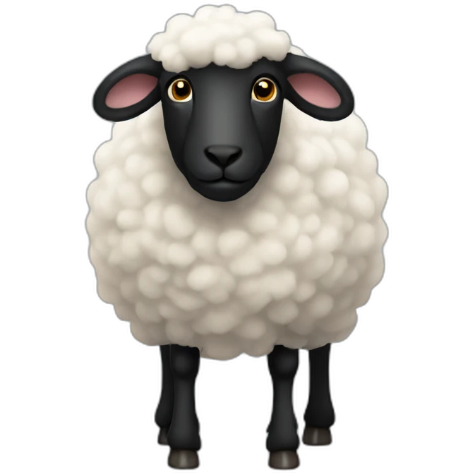 black sheep with black fur emoji