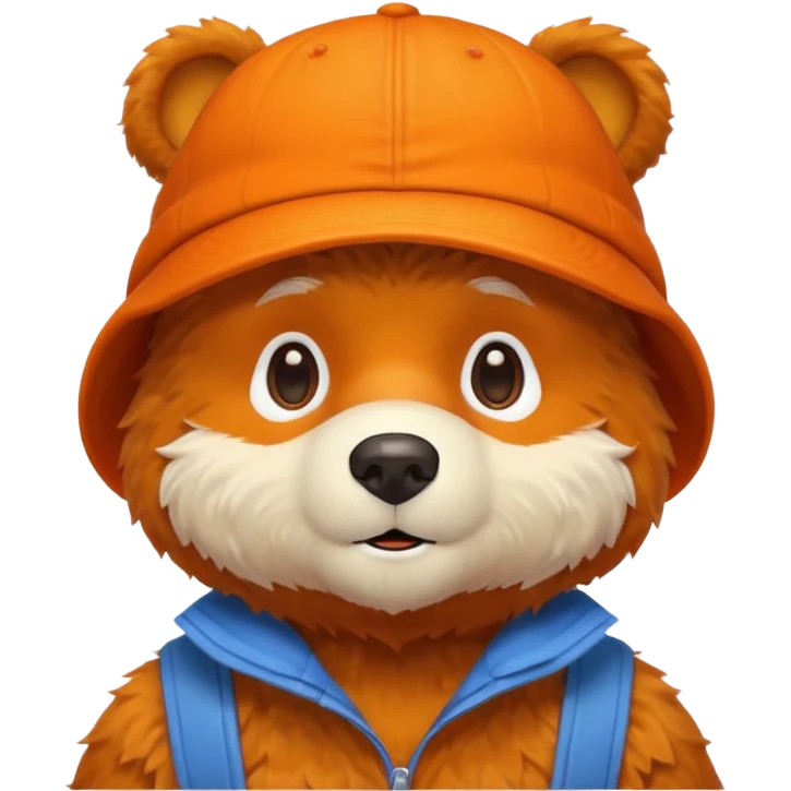 orange Bear with cap emoji