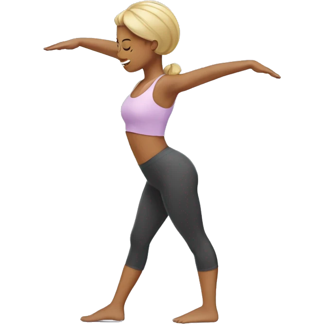 the girl is doing pilates emoji