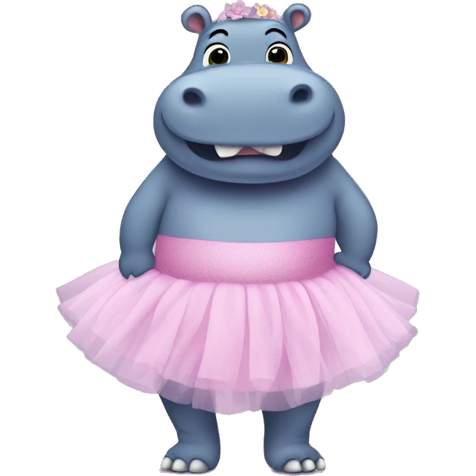 Hippo wearing a tutu emoji