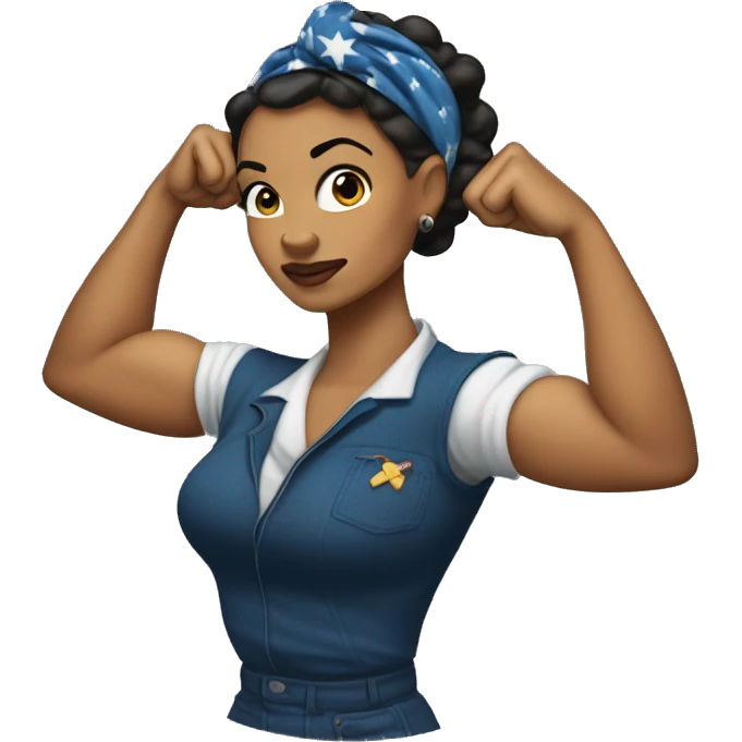 lightskin Rosie the Riveter shows biceps emoji