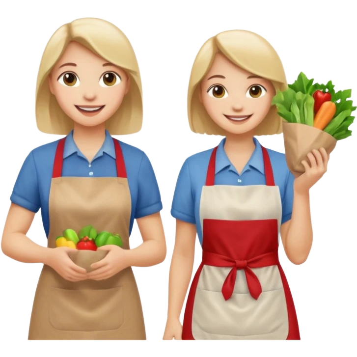 caucasian students bagging groceries emoji