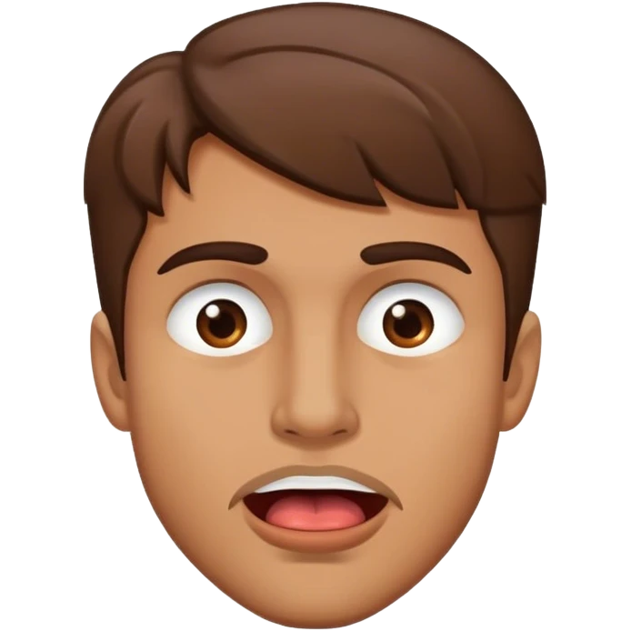 Male biting his lip with brown hair emoji