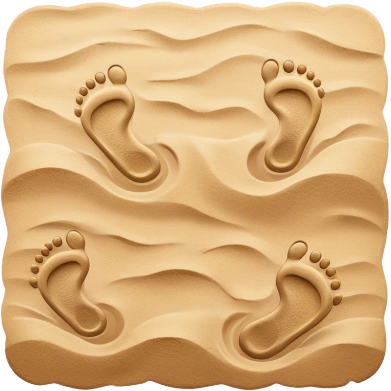 **Baby footsteps lead ahead of larger ones**, as if guiding the adult forward.  on sand emoji