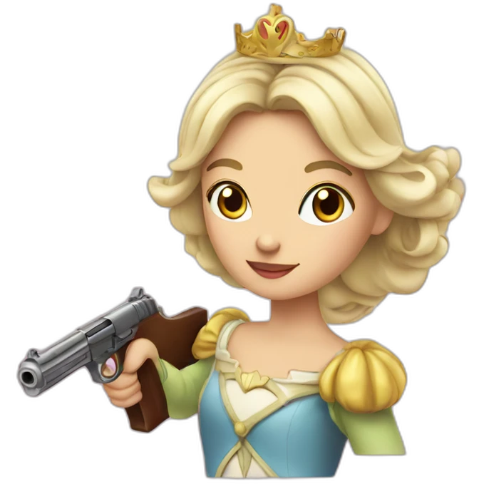 Princesse avec pistolet emoji