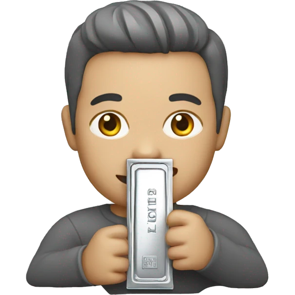 holding silver bar emoji