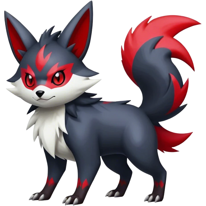 Epic Shiny Cool Edgy Zangoose-Zorua-Pokemon-fakemon-hybrid-animal Full Body  emoji