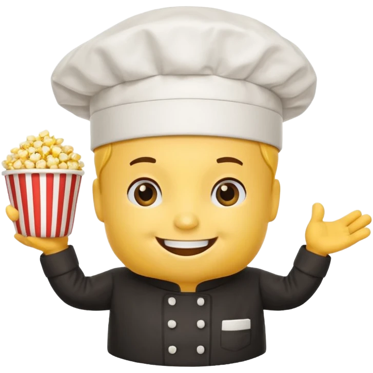 a popcorn mascot emoji