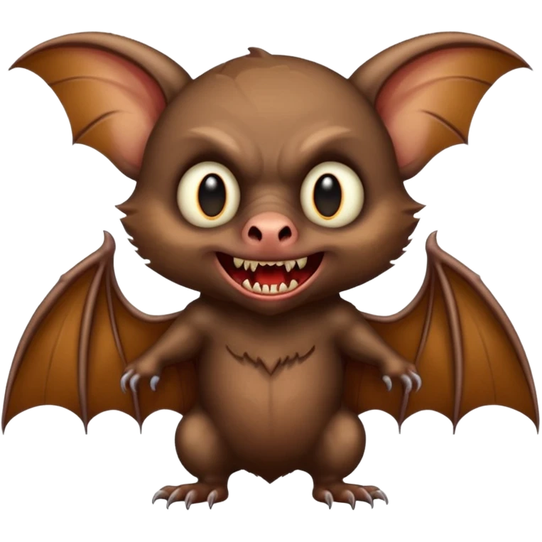 full body of vampire bat with fangs, front face  emoji