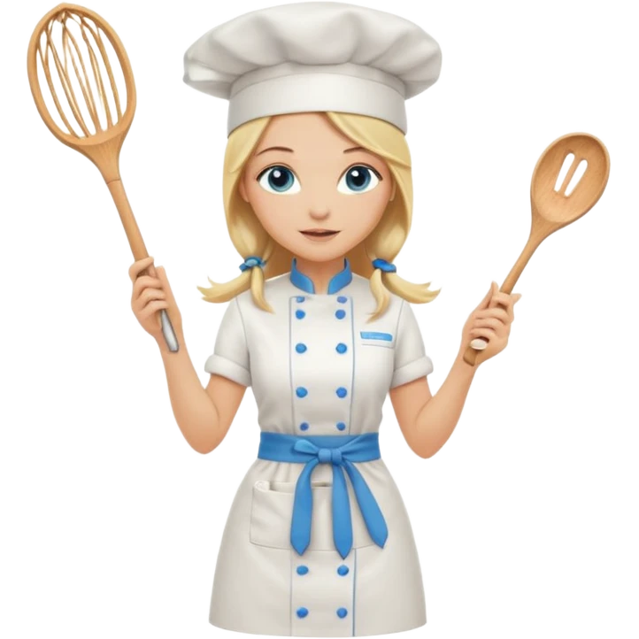 Full body 
Sexy Long Blonde hair blue eyed female chef emoji
