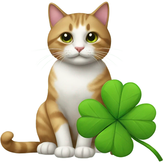 cat with clover emoji