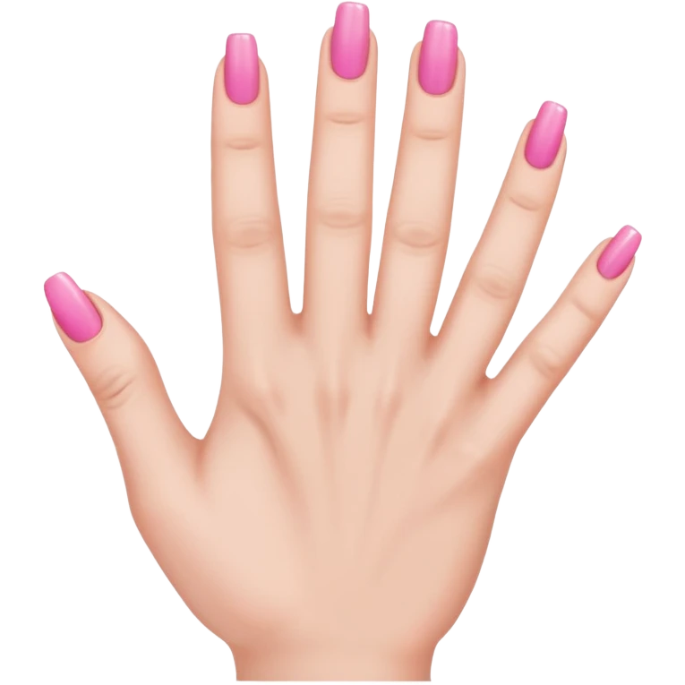 hand with pink nails done with five fingers  emoji