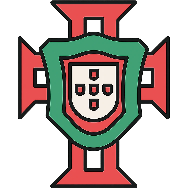 Portugal logo, minimalist, abstract, red and green, clean lines emoji