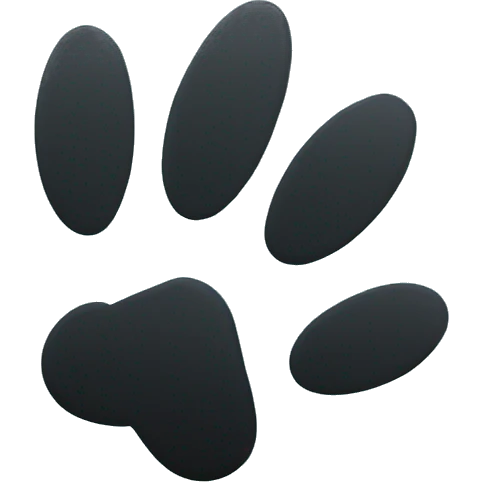 Baby blue square with a black paw print in the middle emoji