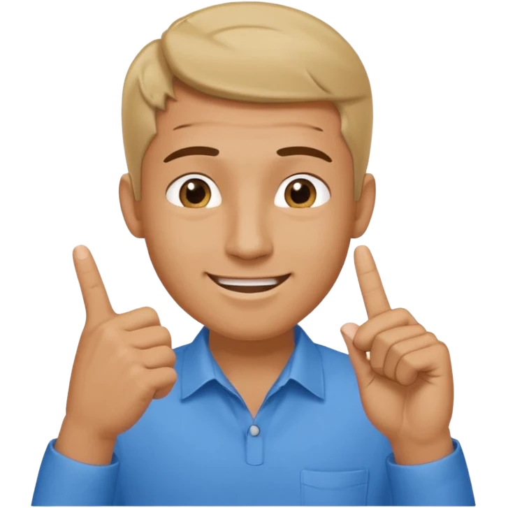 man pointing with index finger on his hand, who taps their temple with a finger and smiles knowingly. Expression: 'clever idea' emoji