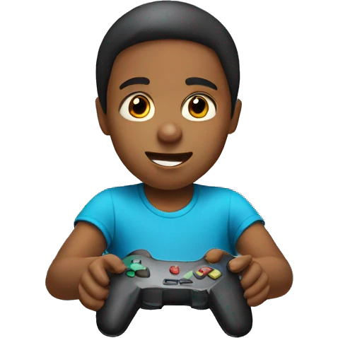 Kid playing video game emoji
