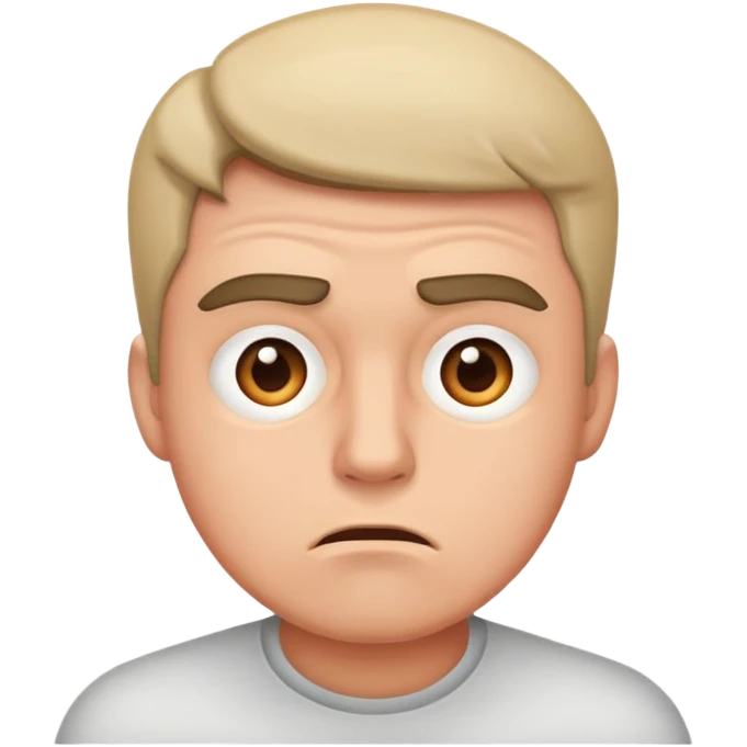 Emoji with a man, but irritated face emoji