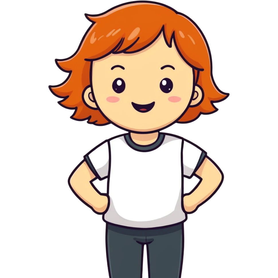 Joyful ginger emoji