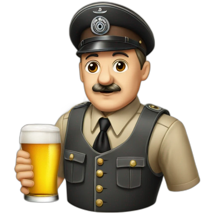 Hitler Adolf qui boit de la bière emoji