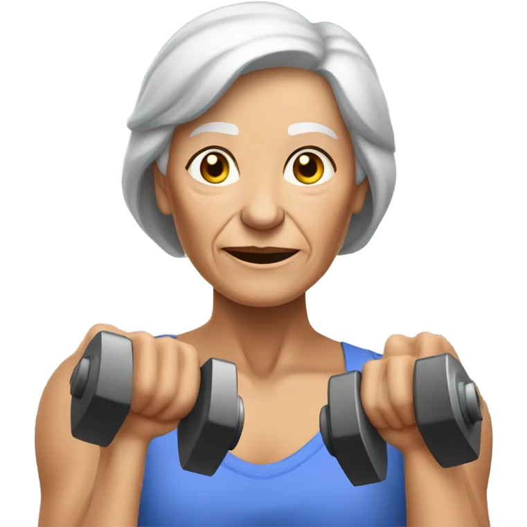 grandma lifting dumbell emoji