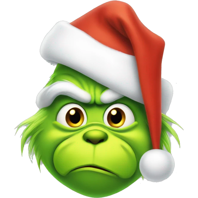 Grinch with Santa hat emoji