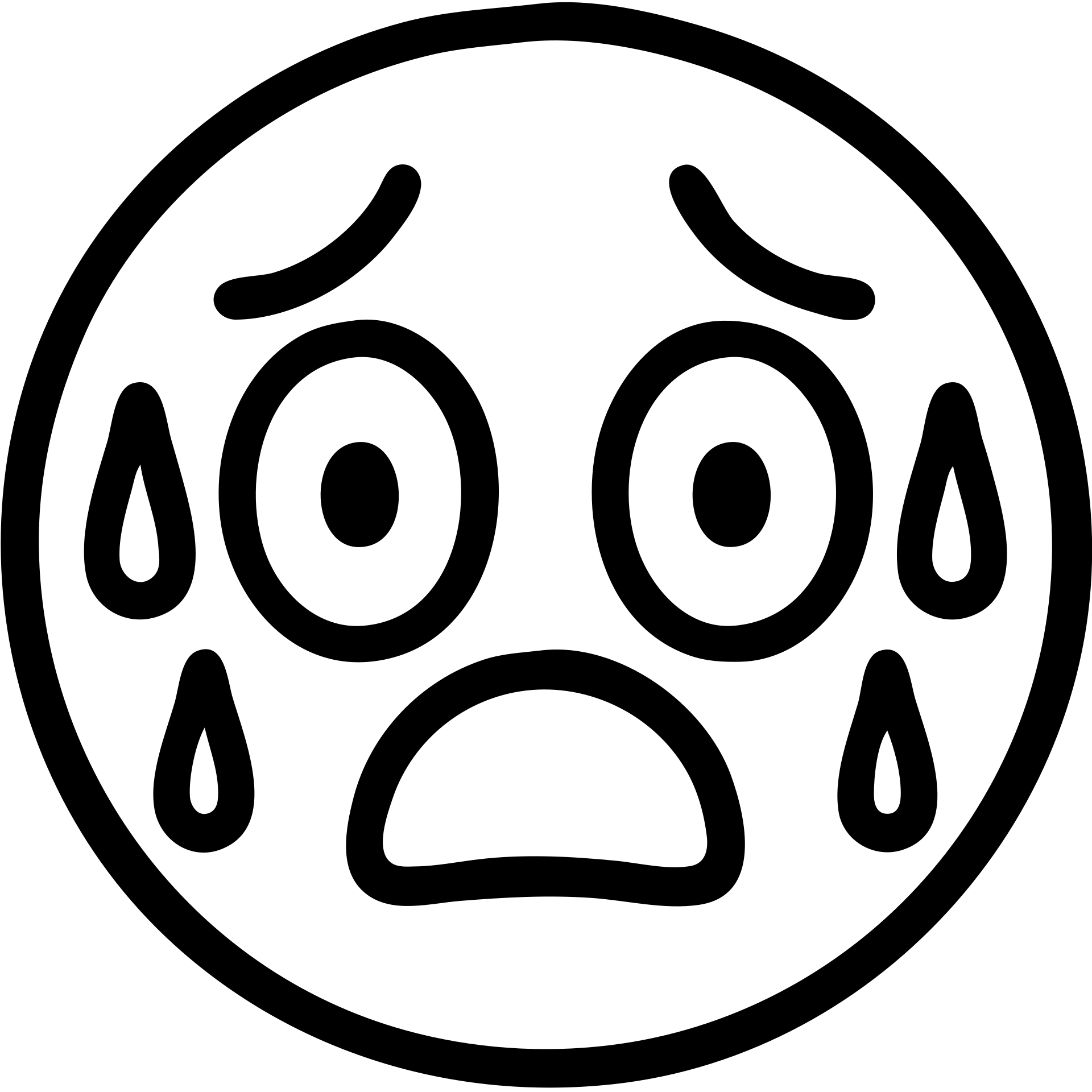 scared and nervous face, outlined icon, black lines, no fill emoji