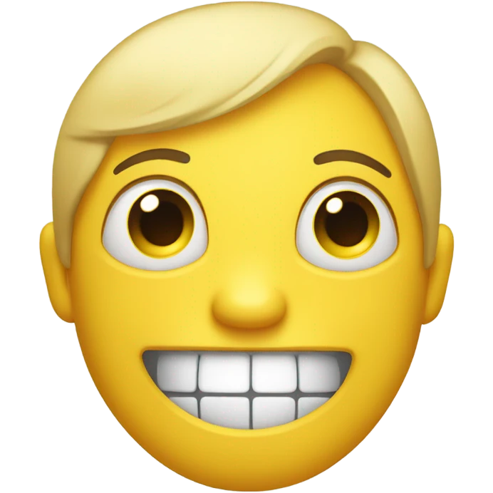 yellow emoji with braces smiling  emoji