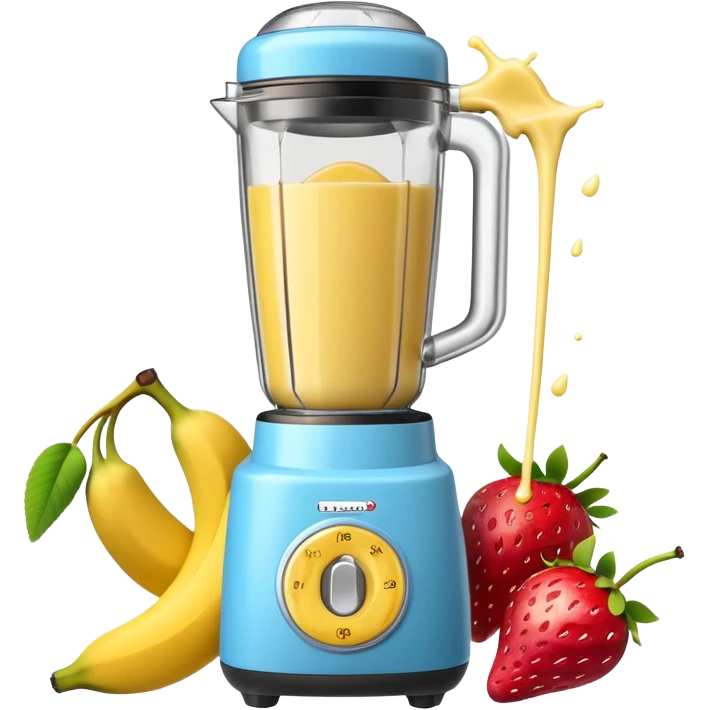 A SMOOTHIE MACHINE WITHOUT THE LID ON, THE SMOOTHIE SPLASHES OUT emoji