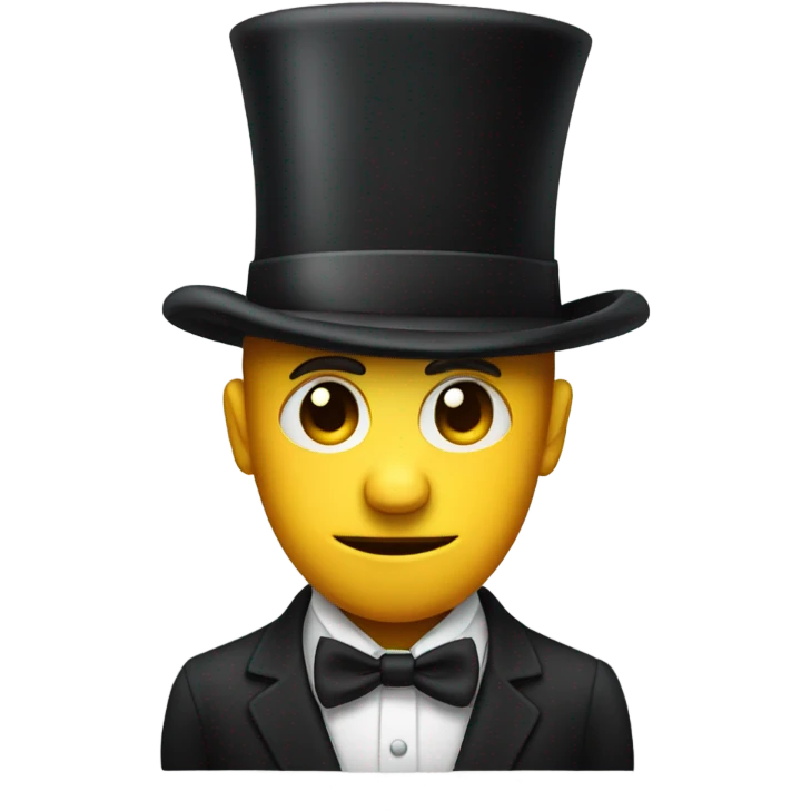 Sad face with a top hat emoji