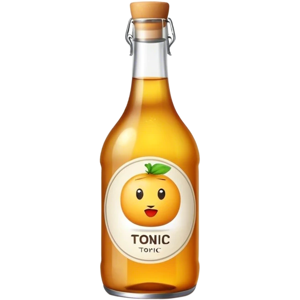 tonic bottle with label, fat bottle emoji
