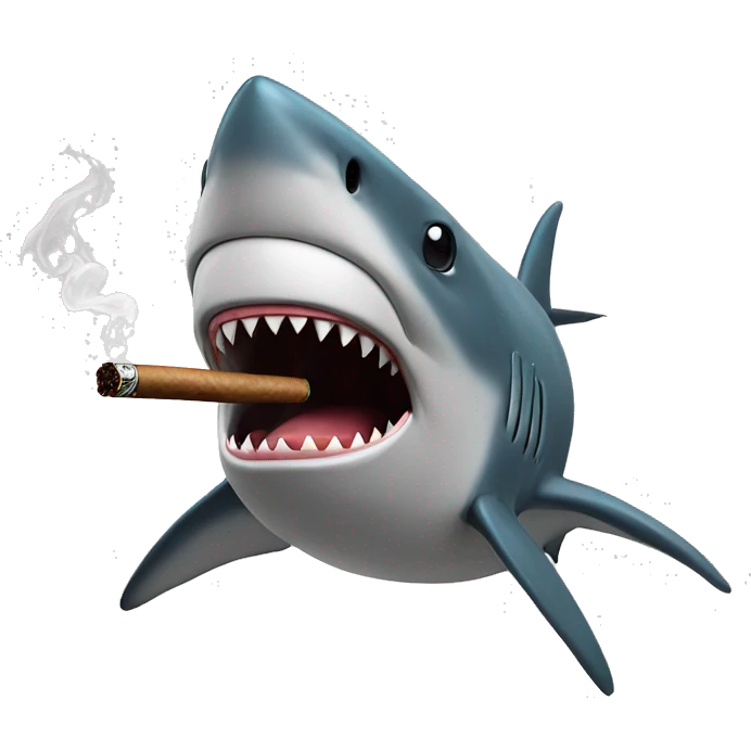 shark smoking cigar emoji
