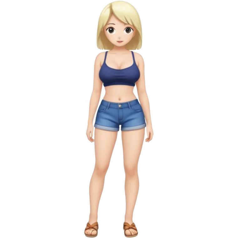 Nakid anime woman full body sexy with big boobies and no bikini  emoji